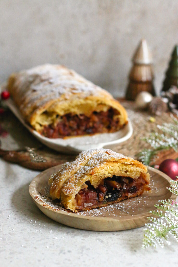 recept voor een suikervrije apfelstrudel met pistache en cranberry's